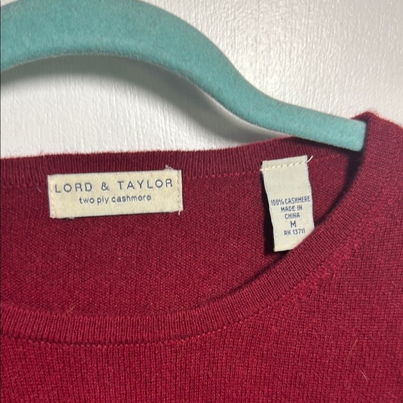 Lord & Taylor Red Crew Neck Sweater - Picture 2 of 3